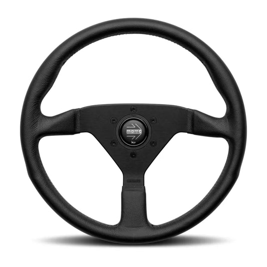 Momo Montecarlo Steering Wheel 350 mm - Black Leather/Blue Stitch/Black Spokes